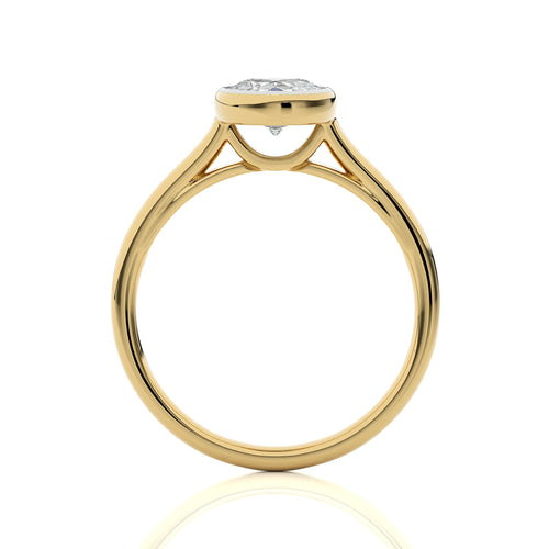 Graceful Horizon Oval Bezel Engagement Ring