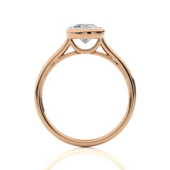 1 1/2 CT. Graceful Horizon Pear Bezel Set Lab Created Diamond Engagement Ring