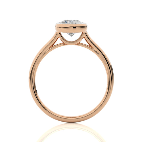 Graceful Horizon Pear Bezel Engagement Ring