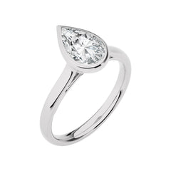 Graceful Horizon Pear Bezel Engagement Ring