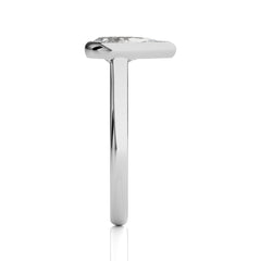 1 1/2 CT. Graceful Horizon Pear Bezel Set Natural Diamond Engagement Ring