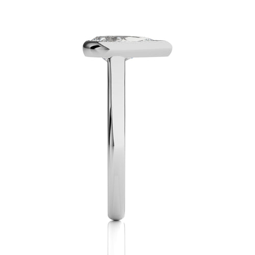 Graceful Horizon Pear Bezel Engagement Ring