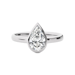 Graceful Horizon Pear Bezel Engagement Ring