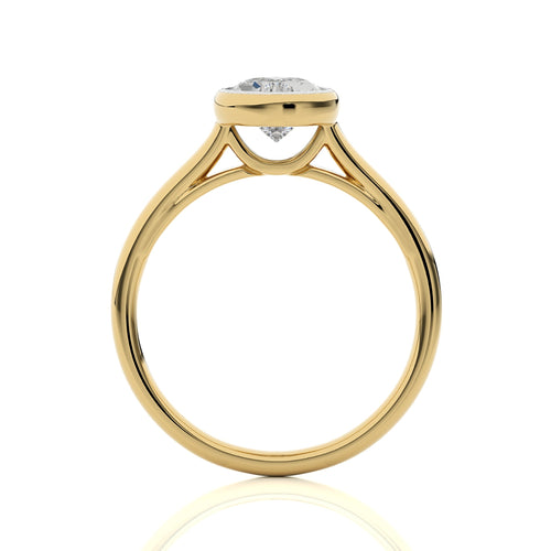 Graceful Horizon Pear Bezel Engagement Ring