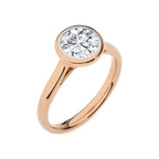 1 1/2 CT. Graceful Horizon Round Bezel Set Natural Diamond Engagement Ring