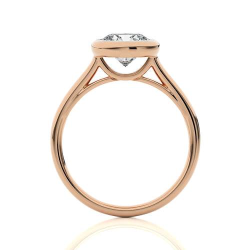 Graceful Horizon Round Bezel Engagement Ring