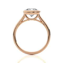 1 1/2 CT. Graceful Horizon Round Bezel Set Lab Created Diamond Engagement Ring