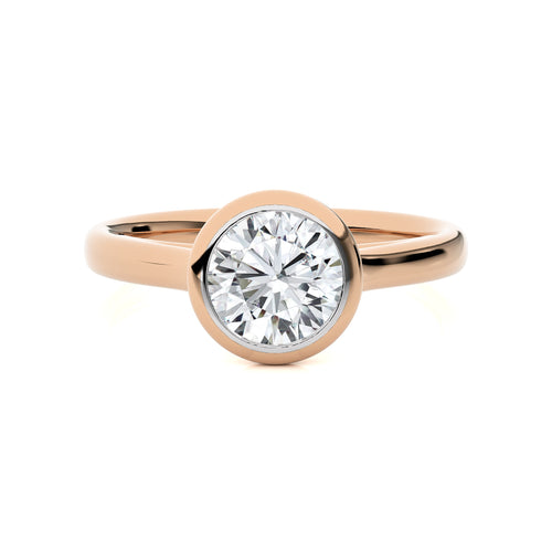 Graceful Horizon Round Bezel Engagement Ring