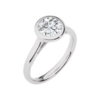 Graceful Horizon Round Bezel Engagement Ring