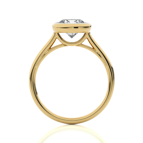 Graceful Horizon Round Bezel Engagement Ring