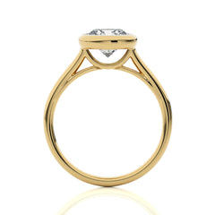 1 1/2 CT. Graceful Horizon Round Bezel Set Natural Diamond Engagement Ring