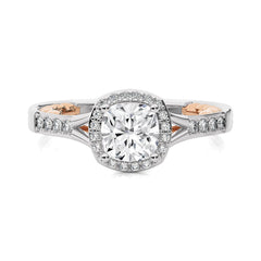1 3/4 CT. Split Bliss Cushion Lab Created Diamond Halo Engagement Ring
