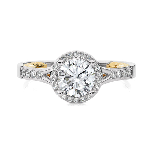 1 3/4 CT. Split Bliss Round Natural Diamond Halo Engagement Ring