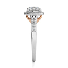 Split Bliss Round Diamond Halo Engagement Ring