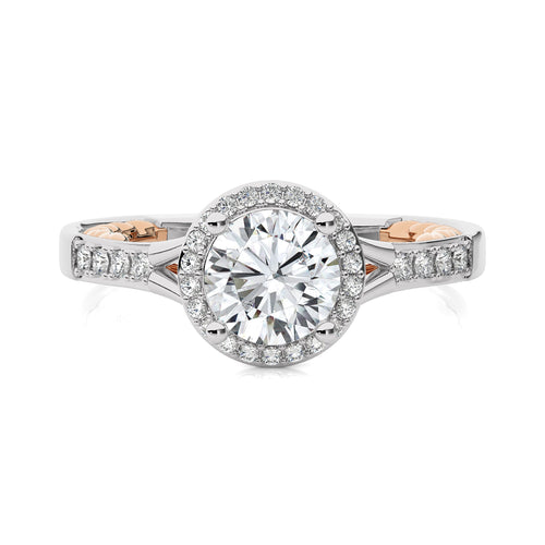 1 3/4 CT. Split Bliss Round Natural Diamond Halo Engagement Ring