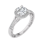 Split Bliss Round Diamond Halo Engagement Ring