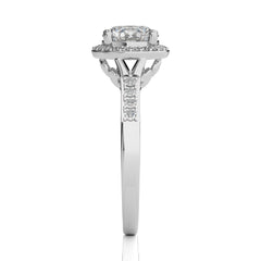 Split Bliss Round Diamond Halo Engagement Ring