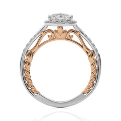 Split Bliss Oval Diamond Halo Engagement Ring