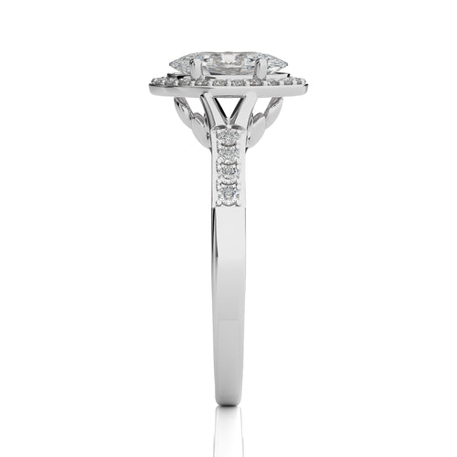 1 3/4 CT. Split Bliss Oval Natural Diamond Halo Engagement Ring