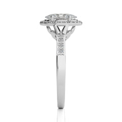 Split Bliss Oval Diamond Halo Engagement Ring