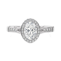 1 3/4 CT. Split Bliss Oval Lab Created Diamond Halo Engagement Ring
