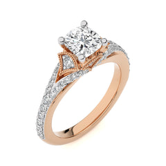 Vortex of Grace Vintage Split Shank Cushion Diamond Engagement Ring