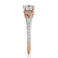 Vortex of Grace Vintage Split Shank Cushion Diamond Engagement Ring