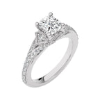 Vortex of Grace Vintage Split Shank Cushion Diamond Engagement Ring