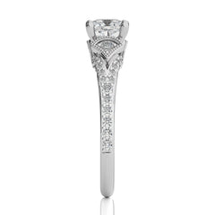 Vortex of Grace Vintage Split Shank Cushion Diamond Engagement Ring