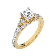 Vortex of Grace Vintage Split Shank Cushion Diamond Engagement Ring