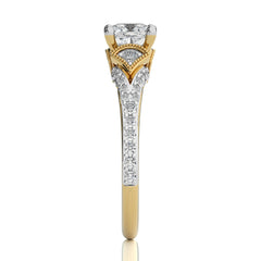 Vortex of Grace Vintage Split Shank Cushion Diamond Engagement Ring