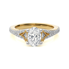 Vortex of Grace Vintage Split Shank Oval Diamond Engagement Ring