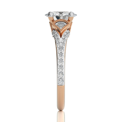 Vortex of Grace Vintage Split Shank Oval Diamond Engagement Ring