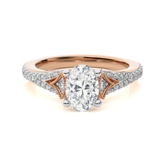 Vortex of Grace Vintage Split Shank Oval Lab Created Diamond Engagement Ring