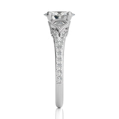 Vortex of Grace Vintage Split Shank Oval Diamond Engagement Ring