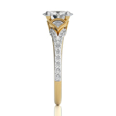 Vortex of Grace Vintage Split Shank Oval Diamond Engagement Ring