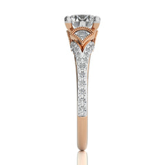Vortex of Grace Vintage Split Shank Round Diamond Engagement Ring