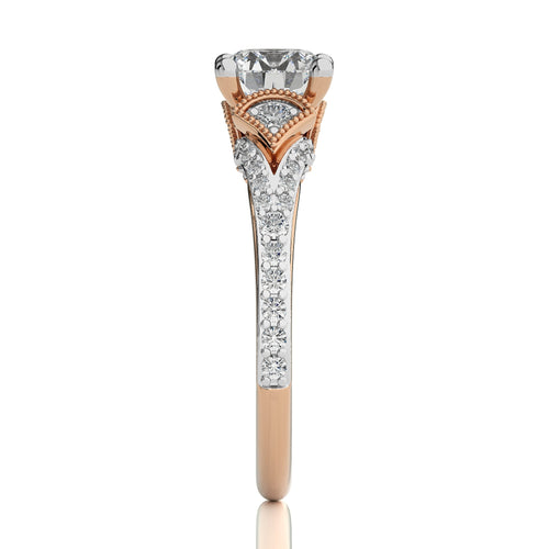 Vortex of Grace Vintage Split Shank Round Diamond Engagement Ring