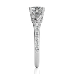 Vortex of Grace Vintage Split Shank Round Diamond Engagement Ring
