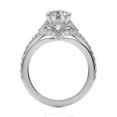 Vortex of Grace Vintage Split Shank Round Diamond Engagement Ring