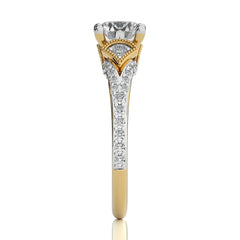 Vortex of Grace Vintage Split Shank Round Diamond Engagement Ring
