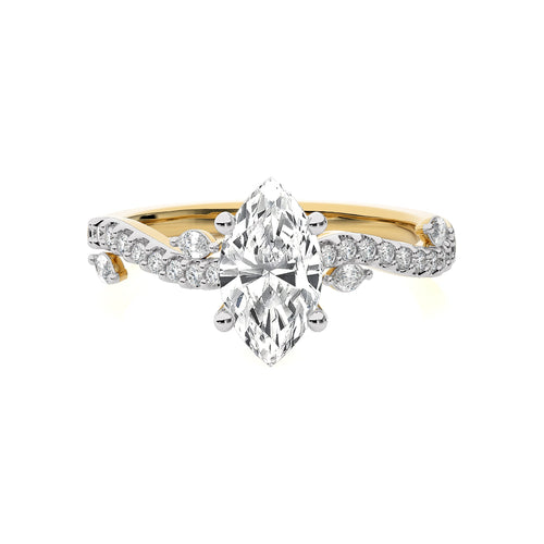 Seraphic Strand Marquise Lab Created Diamond Engagement Ring