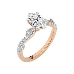 Seraphic Strand Marquise Lab Created Diamond Engagement Ring