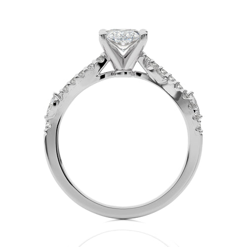 Seraphic Strand Marquise Engagement Ring