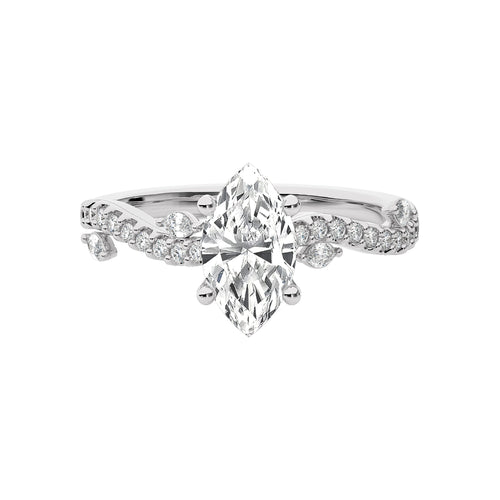 Seraphic Strand Marquise Lab Created Diamond Engagement Ring