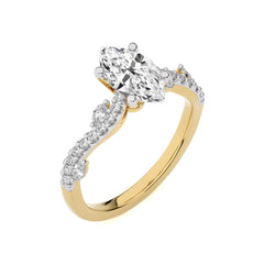 Seraphic Strand Marquise Lab Created Diamond Engagement Ring