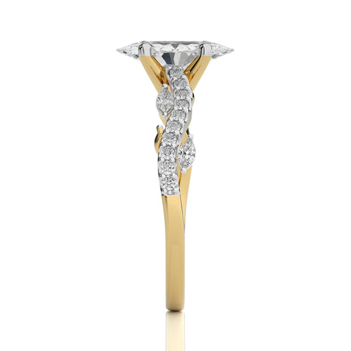 Seraphic Strand Marquise Engagement Ring