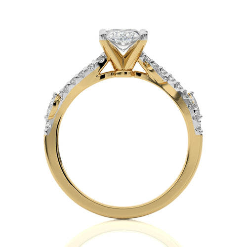 Seraphic Strand Marquise Lab Created Diamond Engagement Ring