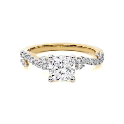 Seraphic Strand Cushion Lab Created Diamond Engagement Ring