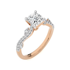 Seraphic Strand Cushion Lab Created Diamond Engagement Ring